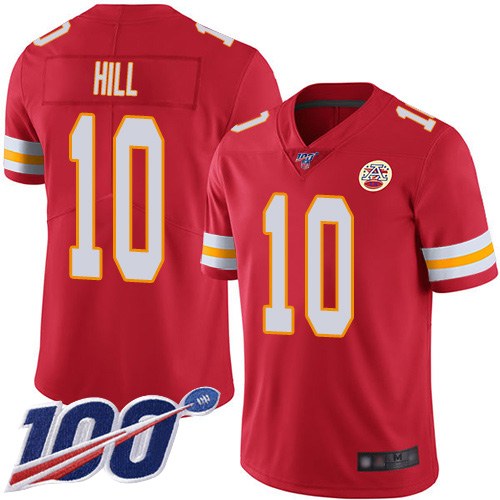Men Kansas City Chiefs #10 Hill Tyreek Red Team Color Vapor Untouchable Limited Player 100th Season Football Nike NFL Jersey->kansas city chiefs->NFL Jersey